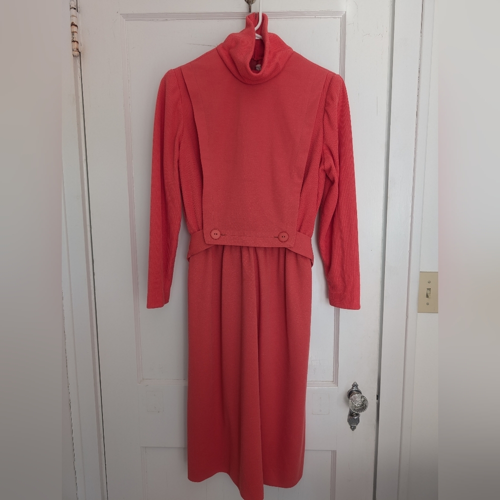 Leslie Fay vintage 1980s/1990s pink dress